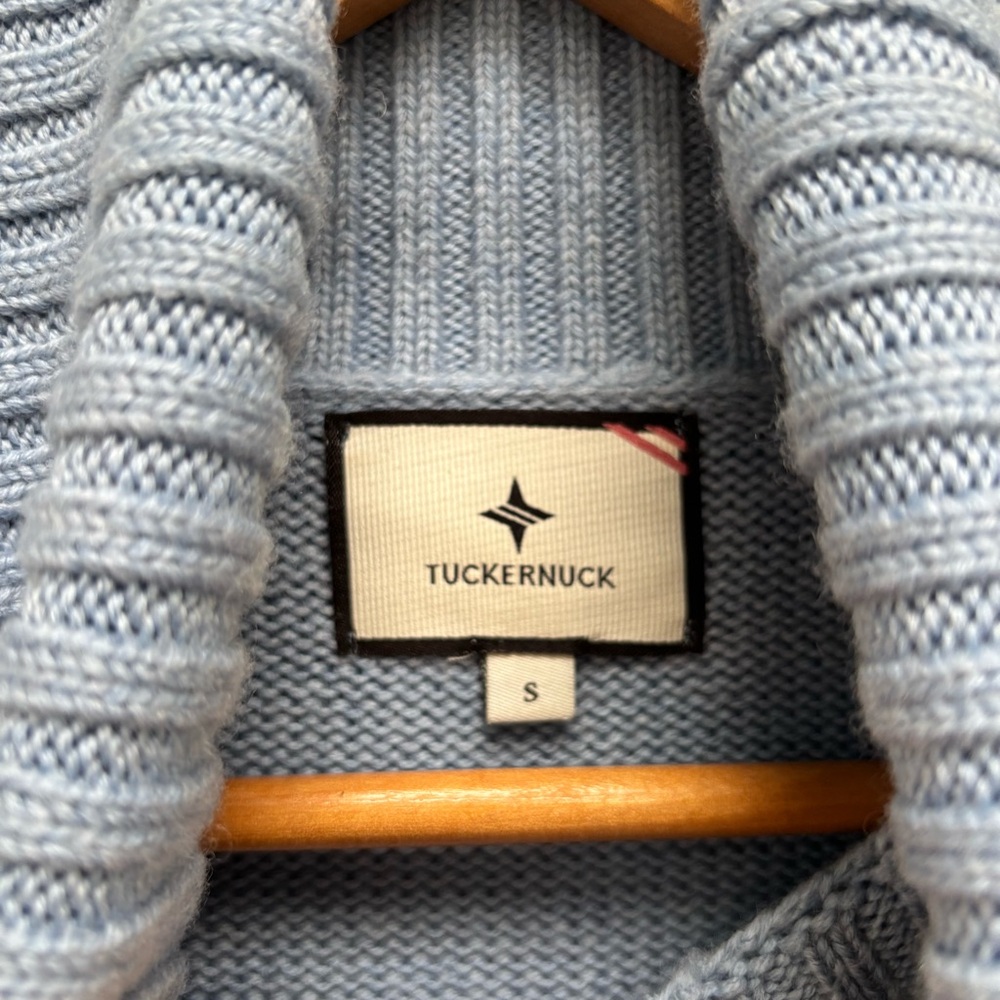 Tuckernuck Blue and Green Striped Turtleneck Sweater - Picture 6 of 8